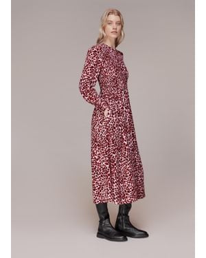 Whistles Abstract Cheetah Print Dress - Pink