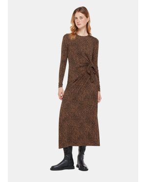 Whistles Coffee Bean Tie Jersey Dress - Brown