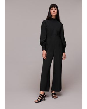 Whistles Shirred Bodice Jumpsuit - Black