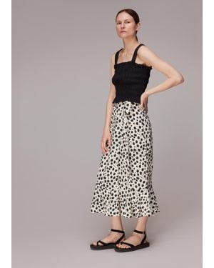 Whistles Brushed Dalmatian Wrap Skirt - Multicolour