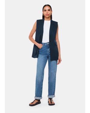 Whistles Joss Sleeveless Blazer - Blue