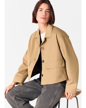 Whistles Short Cotton Trench Jacket - Natural
