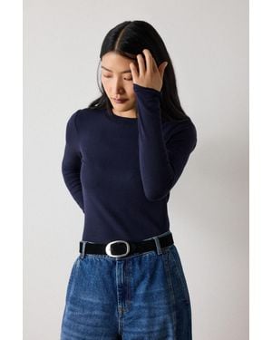 Whistles Essential Ribbed Crew - Blue