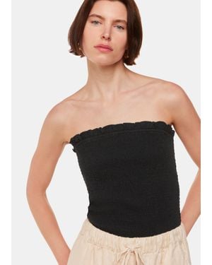 Whistles Louisa Textured Top - Black