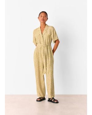 Whistles Petite Kelly Tiger Flame Jumpsuit - White