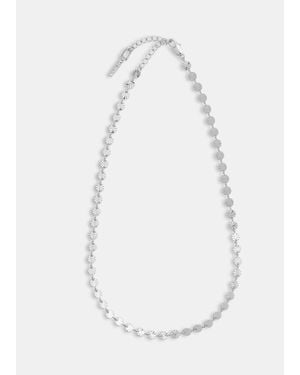 Whistles Textured Circle Chain Necklace - White