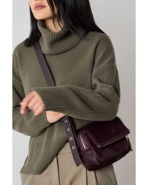 Whistles Bibi Hair-On Crossbody Bag - Grey