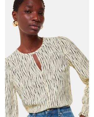 Whistles Shibori Stripe Detail Blouse - Multicolour
