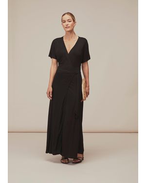 Whistles Jersey Wrap Midi Dress - Natural