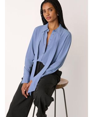 Whistles Tie Detail Classic Shirt - Blue