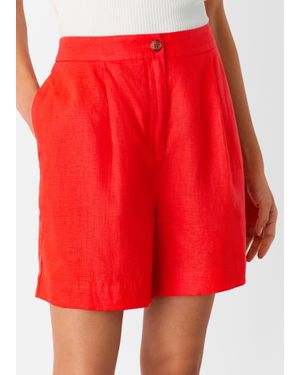 Whistles Tara Formal Linen Short - Red