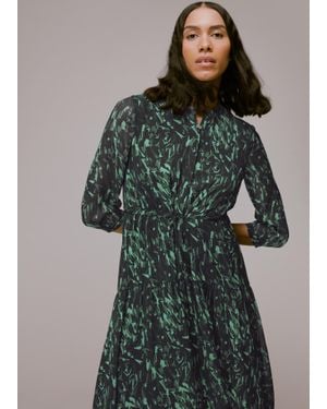 Whistles Abstract Brushstroke Dress - Green