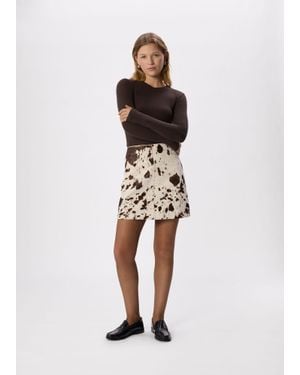 Whistles Cow Print A Line Skirt - White
