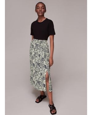 Whistles Graphic Floral Pull On Skirt - Multicolour