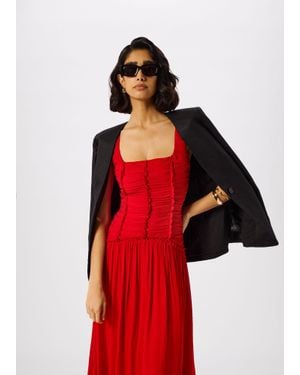 Whistles Shirred Bodice Dress