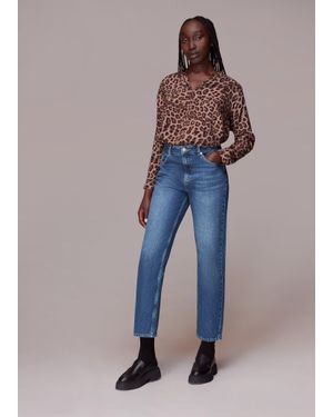 Whistles Meara Jungle Cheetah Blouse - Blue