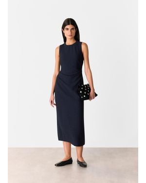 Whistles Nora Textured Midi Dress - Blue