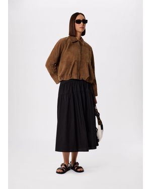 Whistles Tier Hem Cotton Skirt - White