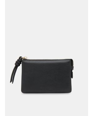 Whistles Knotted Zip Pull Purse - Black