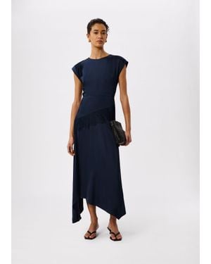 Whistles Lace Insert Asymmetric Dress - Blue