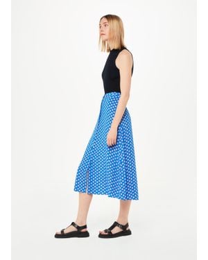 Whistles Floral Sunburst Skirt - Blue