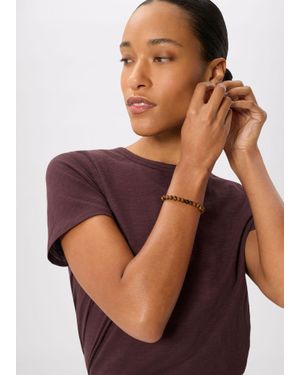 Whistles Posie Double Trim Tee - Brown