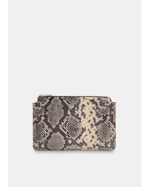 Whistles Elita Snake Double Clutch - White
