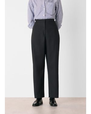 Whistles Side Pleat Tapered Trouser - Grey