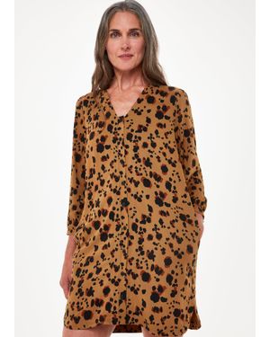 Whistles Striking Leopard Print Dress - Brown