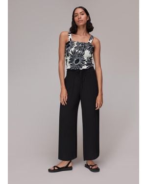 Whistles Imogen Fluid Cropped Trouser - Black