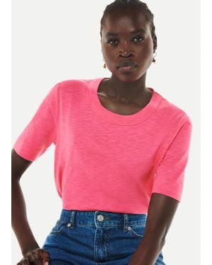 Whistles Rosa Double Trim T Shirt - Pink