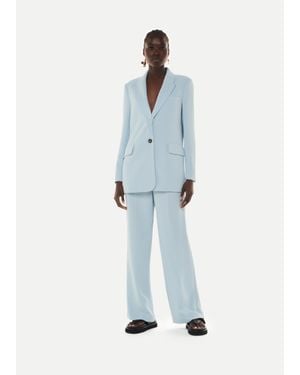 Whistles Crepe Boyfriend Blazer - Blue