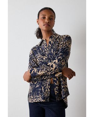 Whistles Patchwork Leopard Print Shirt - Grey