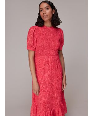 Whistles Shirred Checkerboard Dress