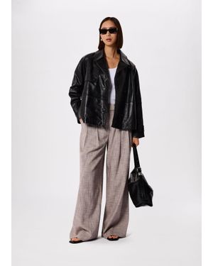 Whistles Short Leather Trench - Black