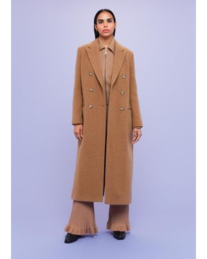 Whistles Textured Wool Blend Coat - Blue