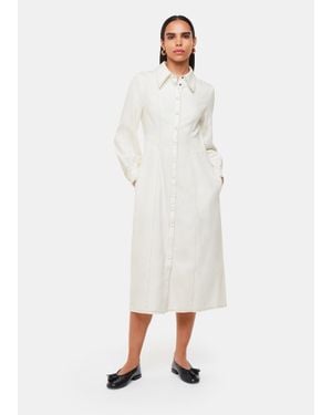 Whistles Harlowe Denim Midi Dress - White