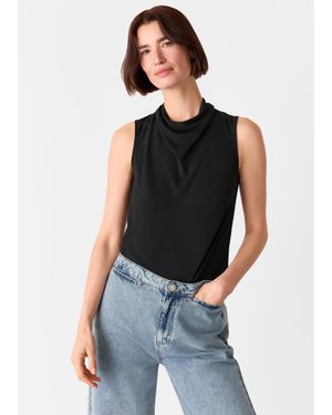 Whistles Cowl Neck Detail Top - Blue