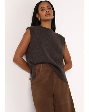 Whistles Wool Sleeveless Tank - Brown