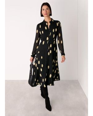 Whistles Abstract Spot Shirt Dress - White