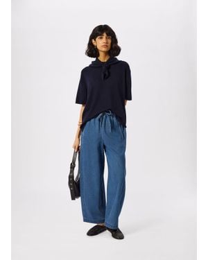 Whistles Denim Casual Drawstring Barrel Trouser - Blue