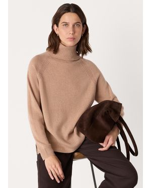 Whistles Cashmere Roll Neck - Natural
