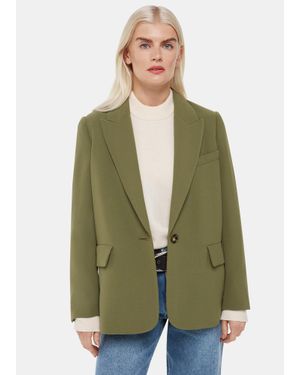 Whistles Crepe Boyfriend Blazer - Green