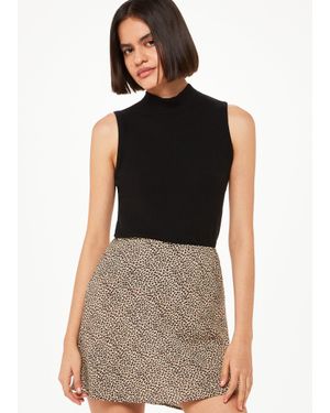 Whistles Petite Dashed Leopard Mini Bias Skirt - Multicolour