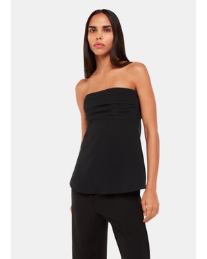 Whistles Lula Crepe Bandeau Top - Black