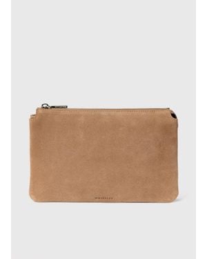 Whistles Elita Suede Pouch Clutch - Natural