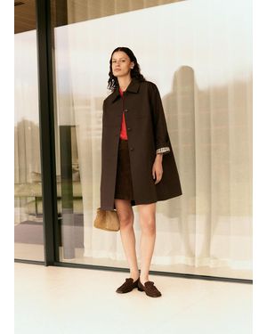 Whistles Check Lined Car Coat - Natural