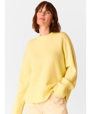 Whistles Wool Ribbed Cuff Knit - Yellow