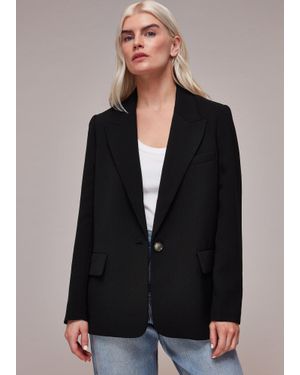 Whistles Petite Crepe Boyfriend Blazer - Black