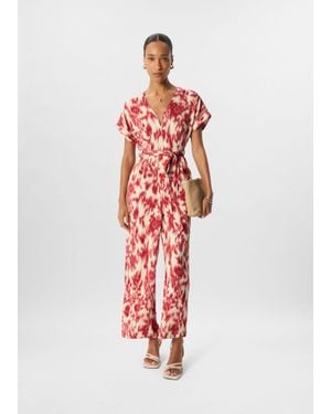 Whistles Petite Blurred Floral Tie Jumpsuit